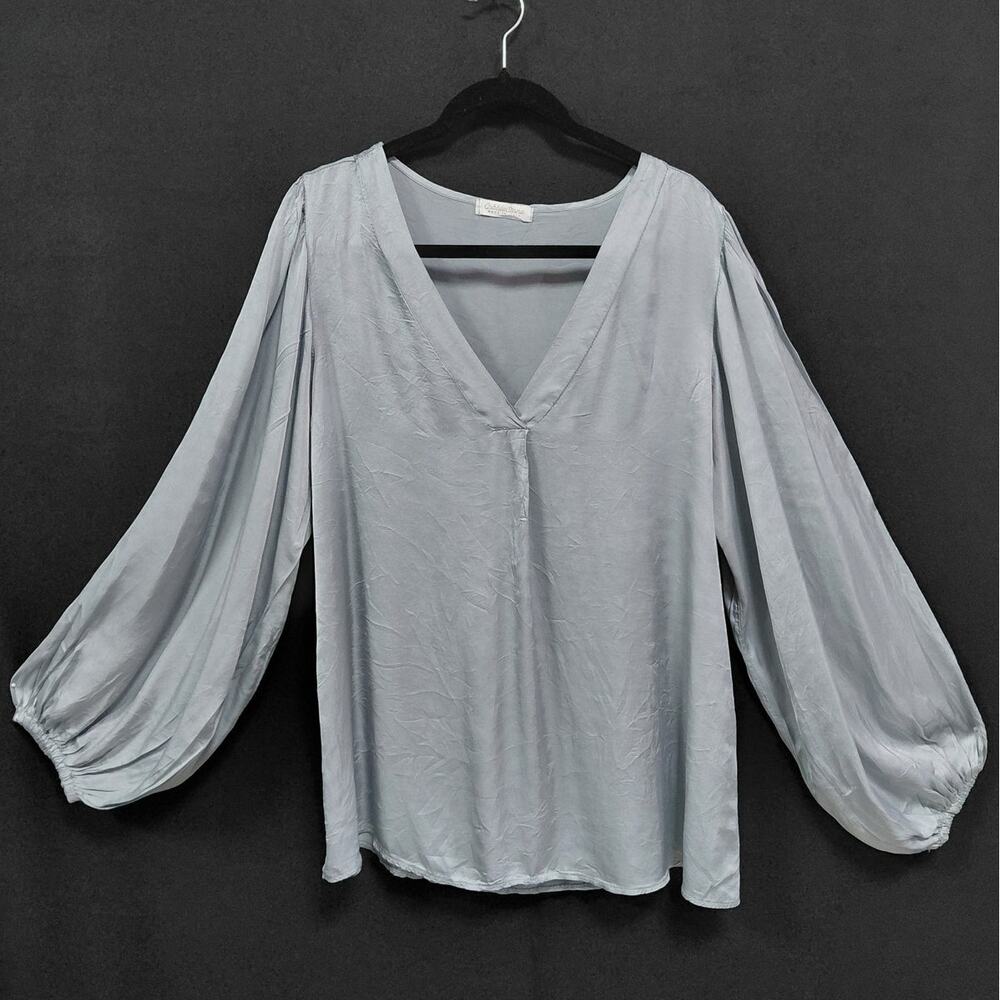CobbleStone Made in Italy Silk Blend Blouse Long Sleeve Women Size One Size
